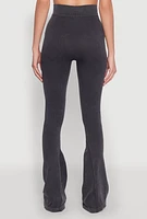 Womens Mineral Wash Seamless Flared Pants, Grey, Size S-M