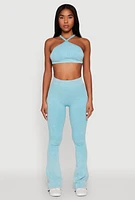 Womens Mineral Wash Seamless Flared Pants, S-M