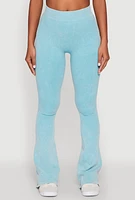Womens Mineral Wash Seamless Flared Pants, S-M