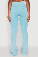 Womens Mineral Wash Seamless Flared Pants, S-M