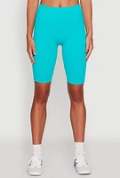Womens Seamless Rib Knit High Waisted Bike Shorts,