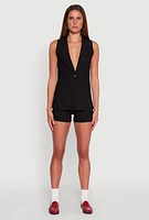 Womens One Button Blazer Vest,