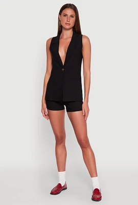 Womens High Waisted Pintuck Shorts,