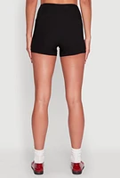 Womens High Waisted Pintuck Shorts,