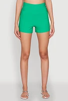 Womens High Waisted Pintuck Shorts,
