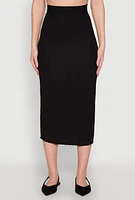 Womens Textured Knit Midi Pencil Skirt,
