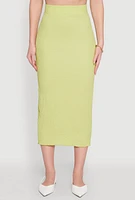 Womens Textured Knit Midi Pencil Skirt,