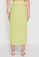 Womens Textured Knit Midi Pencil Skirt,