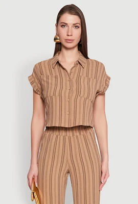 Womens Airy Striped Pattern Shirt,