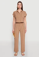 Womens Airy Striped Pattern Shirt,