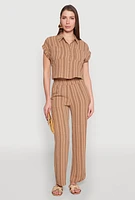 Womens Airy Striped Pattern Shirt,