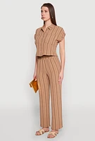 Womens Airy Striped Pattern Shirt,