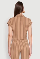 Womens Airy Striped Pattern Shirt,
