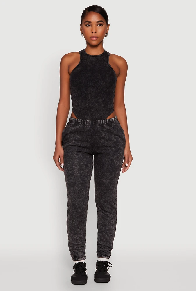 Womens Mineral Wash Jogger, Black,
