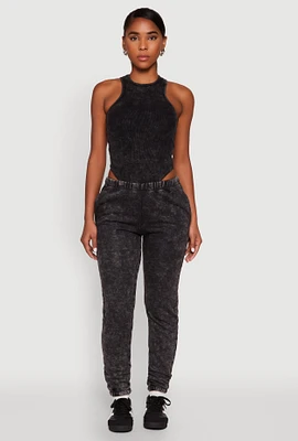 Womens Mineral Wash Jogger, Black,