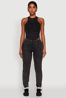 Womens Mineral Wash Jogger, Black,