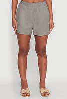 Womens Stylish High Waisted Shorts with Elastic Waist,