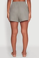 Womens Stylish High Waisted Shorts with Elastic Waist,