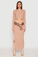 Womens Knit V Neck Cropped Sweater, Beige,