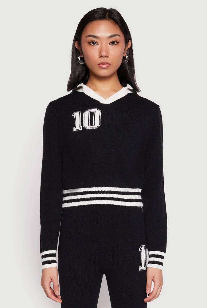 Womens Daisy Johnny Collar 10 Graphic Sweater, S
