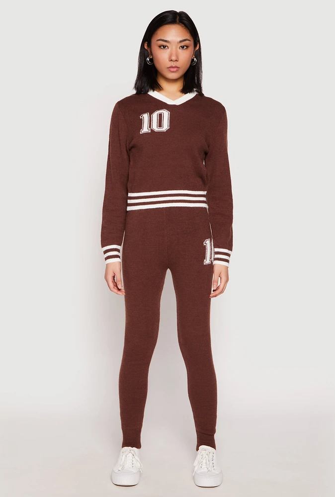Womens Daisy Brushed Knit 10 High Waisted Sweatpants,