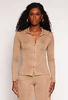 Womens Daisy Button Front Long Sleeve Shirt,