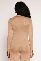 Womens Daisy Button Front Long Sleeve Shirt,