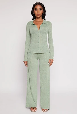 Womens Daisy High Waisted Wide Leg Pants,
