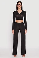 Womens Daisy Long Sleeve Cropped Polo Shirt,