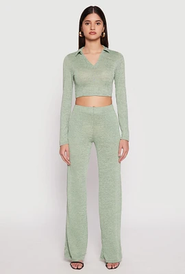 Womens Daisy Brushed Knit Straight Leg Pants,