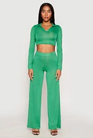 Womens Daisy Brushed Knit Straight Leg Pants,