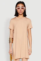 Womens Daisy Side Slit Crew Neck Tunic Top,
