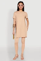 Womens Daisy Side Slit Crew Neck Tunic Top,
