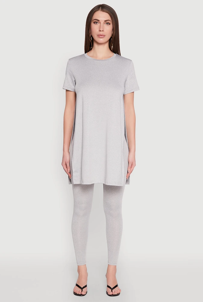 Womens Daisy High Waist Leggings, Grey, Size M