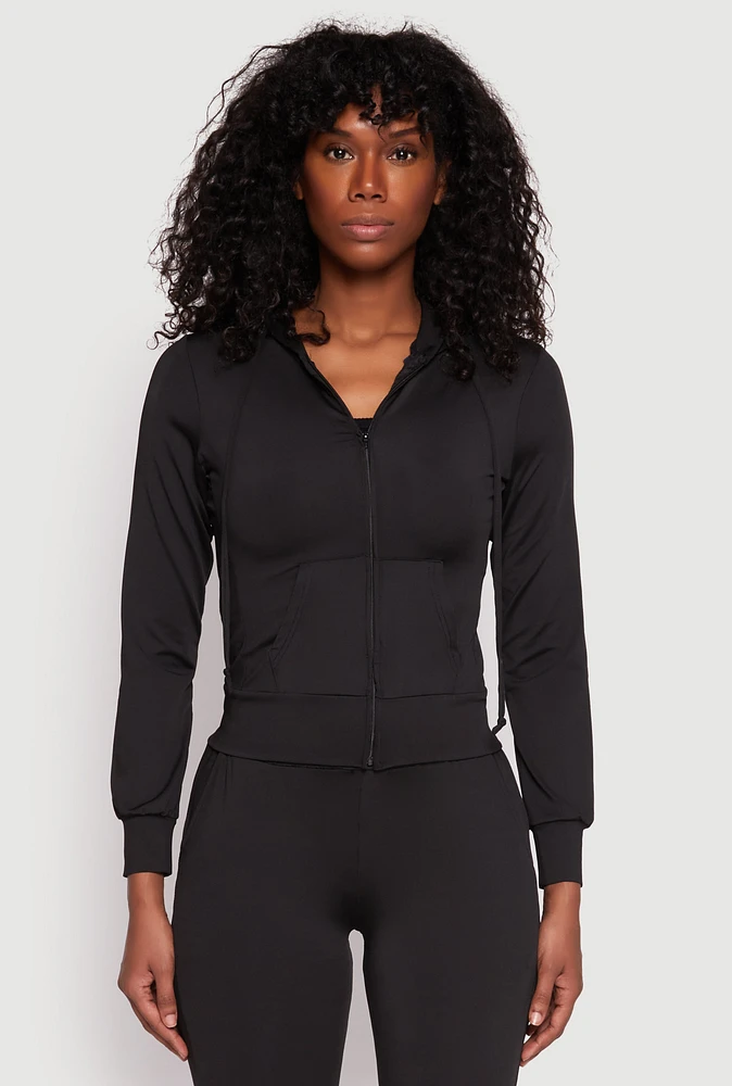 Womens Daisy Soft Knit Front Zip Hoodie,