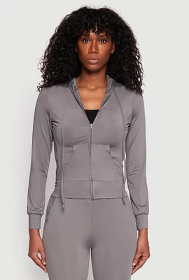 Womens Daisy Soft Knit Front Zip Hoodie,