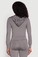 Womens Daisy Soft Knit Front Zip Hoodie,