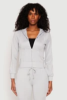 Womens Daisy Soft Knit Front Zip Hoodie,