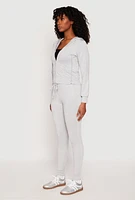 Womens Daisy Soft Knit Front Zip Hoodie,