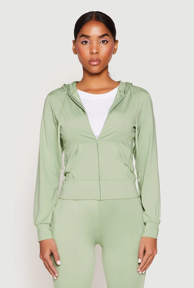 Womens Daisy Soft Knit Front Zip Hoodie, S