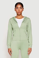 Womens Daisy Soft Knit Front Zip Hoodie, S