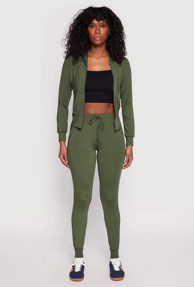 Womens Daisy High Waisted Drawstring Joggers,