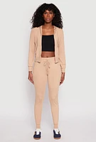 Womens Daisy High Waisted Drawstring Joggers, Khaki, Size S