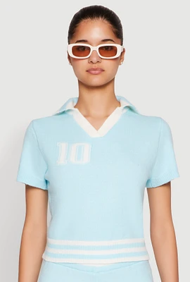 Womens Daisy 10 Varsity Stripe Polo Shirt,