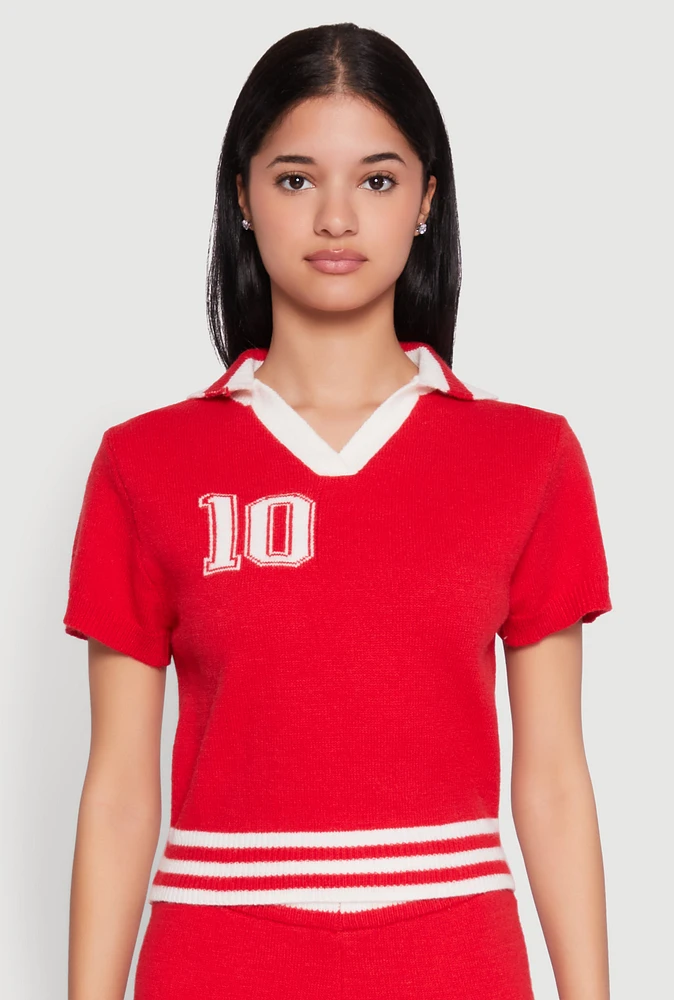 Womens Daisy 10 Varsity Stripe Polo Shirt,