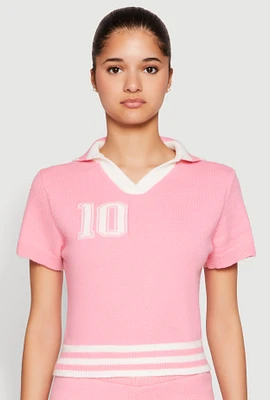 Womens Daisy 10 Varsity Stripe Polo Shirt,