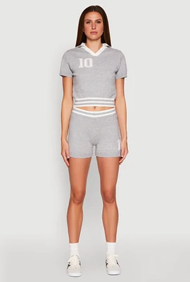 Womens Daisy 10 Varsity Stripe Shorts,
