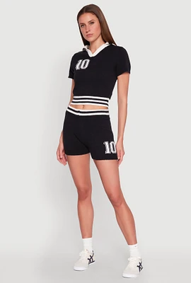 Womens Daisy 10 Varsity Stripe Shorts,