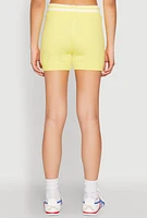 Womens Daisy 10 Varsity Stripe Shorts, Yellow, Size S