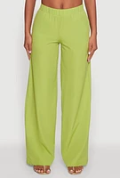 Womens Daisy Nylon High Waisted Wide Leg Pants,
